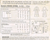 1950s Vintage McCall Sewing Pattern 9349 Classic Misses Day Dress Size 16 34 B