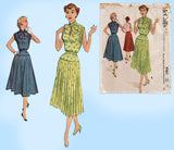 McCall's 9361: 1950s Uncut Pleated Skirt & Blouse Sz 32B Vintage Sewing Pattern