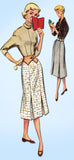 1950s Vintage McCalls Sewing Pattern 9392 FF Misses Skirt & Contour Belt Sz 26 W