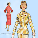 McCall's 9397: 1950s Uncut Misses Slender Suit Sz 34 Bust Vintage Sewing Pattern
