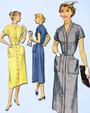1950s Vintage McCalls Sewing Pattern 9398 Misses Slender Day Dress Size 18 36B