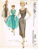 1950s Vintage Misses Cocktail Dress 1953 McCalls Sewing Pattern 9434 Size 12