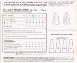 1950s Vintage McCalls Sewing Pattern 9448 Misses 8 Gore Day Skirt Size 26 Waist