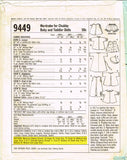 1960s Vintage McCalls Sewing Pattern 9449 Cute 12-16 In Baby Dear Doll Clothes