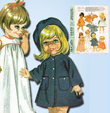 1960s Vintage McCalls Sewing Pattern 9449 Cute 12-16 In Baby Dear Doll Clothes