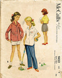 1950s Vintage McCalls Sewing Pattern 9452 Toddler Girls Monogram Shirt Size 4