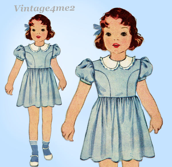 cute vintage dresses 1930s Vintage McCall Pattern 9456 Cute Toddler Girls Dress Size 6 –  Vintage4me2