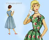 1950s Vintage McCalls Sewing Pattern 9473 Uncut Misses Stylish Day Dress Sz 34 B