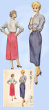 1950s Original Vintage McCalls Pattern 9516 Easy Misses One Piece Skirt Sz 28 W