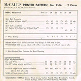 1950s Vintage McCalls Sewing Pattern 9516 Easy Misses One Piece Skirt Size 24 W