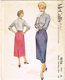 1950s Vintage McCalls Sewing Pattern 9516 Easy Misses One Piece Skirt Size 24 W