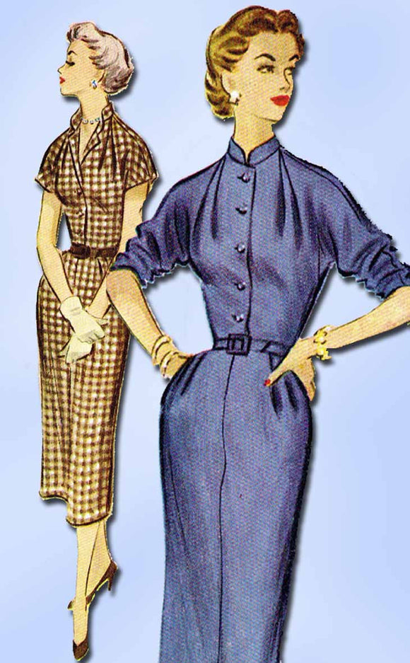 1950s Vintage McCalls Sewing Pattern 9536 Misses Dress w Kimono Sleeves Size 14