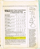McCall 9563: 1960s Cute Winnie the Poo Romper Sz 1 Vintage Sewing Pattern