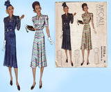 McCall 9588: 1930s Stunning Misses Slender Dress Sz 38 B Vintage Sewing Pattern