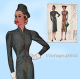 McCall 9592: 1930s Stunning Misses Slender Dress Sz 34 B Vintage Sewing Pattern