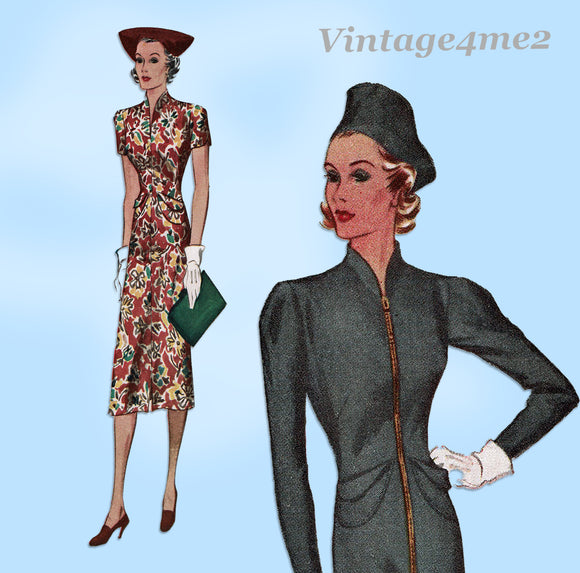 McCall 9592: 1930s Stunning Misses Slender Dress Sz 34 B Vintage Sewing Pattern