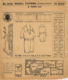 1920s Antique McCall Sewing Pattern 9594 Toddler Boys 2 Pc Trouser Suit Size 2