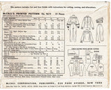 McCall's 9619: 1950s Cute Misses Slacks & Blouse Sz 30 B Vintage Sewing Pattern