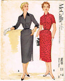 1950s Vintage McCalls Sewing Pattern 9639 Uncut Misses Shirtwaist Dress Size 12