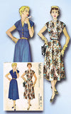 1950s Vintage McCall Sewing Pattern 9640 Misses Soft Feminine Dress Size 16 34B