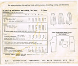 1950s Vintage McCalls Sewing Pattern 9694 Uncut Toddler Girls Slacks Size 4 23B