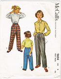1950s Original Vintage McCalls Sewing Pattern 9694 Toddler Girls Slacks Size 6