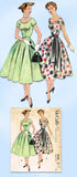 1950s Vintage McCalls Sewing Pattern 9740 Misses Cocktail Dress w Sash Size 32 B