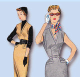 1950s Vintage McCall's Sewing Pattern 9748 Misses Slender Sun Dress Size 32 B