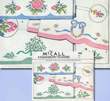 1940s Vintage McCall Embroidery Transfer 985 Wreath Flower Pillowcase Original - Vintage4me2