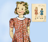 1930s Original Vintage McCall Sewing Pattern 9850 Cute Toddler Girls Dress Sz 4