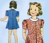 1930s Original Vintage McCall Sewing Pattern 9850 Cute Toddler Girls Dress Sz 4