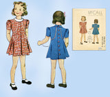 1930s Original Vintage McCall Sewing Pattern 9850 Cute Toddler Girls Dress Sz 4