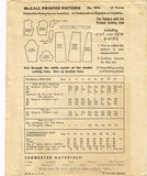 McCall 9896: 1930s Misses Colorblock Dress Size 32 Bust Vintage Sewing Pattern