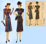 McCall 9896: 1930s Misses Colorblock Dress Size 32 Bust Vintage Sewing Pattern
