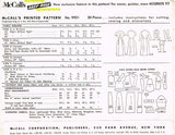 McCall's 9921: 1950s Stylish Misses Accessory Dress 37 B Vintage Sewing Pattern
