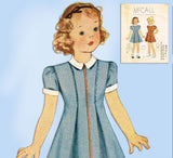 1930s VTG McCall Sewing Pattern 9931 Toddler Girls Modified Princess Dress Sz 4