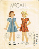 1930s VTG McCall Sewing Pattern 9931 Toddler Girls Modified Princess Dress Sz 4