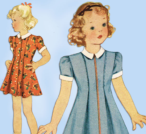 1930s VTG McCall Sewing Pattern 9931 Toddler Girls Modified Princess Dress  Sz 4