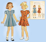 1930s VTG McCall Sewing Pattern 9931 Toddler Girls Modified Princess Dress Sz 4
