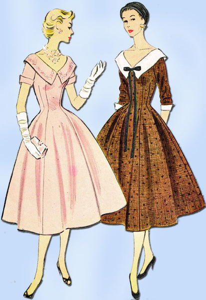 1950s Vintage Misses Dress 1954 McCalls VTG Sewing Pattern 9956 Size 12