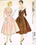 1950s Vintage Misses Dress 1954 McCalls VTG Sewing Pattern 9956 Size 12