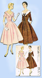 1950s Vintage Misses Dress 1954 McCalls VTG Sewing Pattern 9956 Size 12