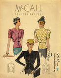 McCall 9978: 1930s Stunning MIsses Fancy Blouse Sz 38 B Vintage Sewing Pattern