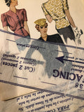 McCall 9978: 1930s Stunning MIsses Fancy Blouse Sz 38 B Vintage Sewing Pattern