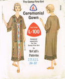 McCall's L-100: 1960s Campfire Girls Ceremonial Gown SM Vintage Sewing Pattern - Vintage4me2
