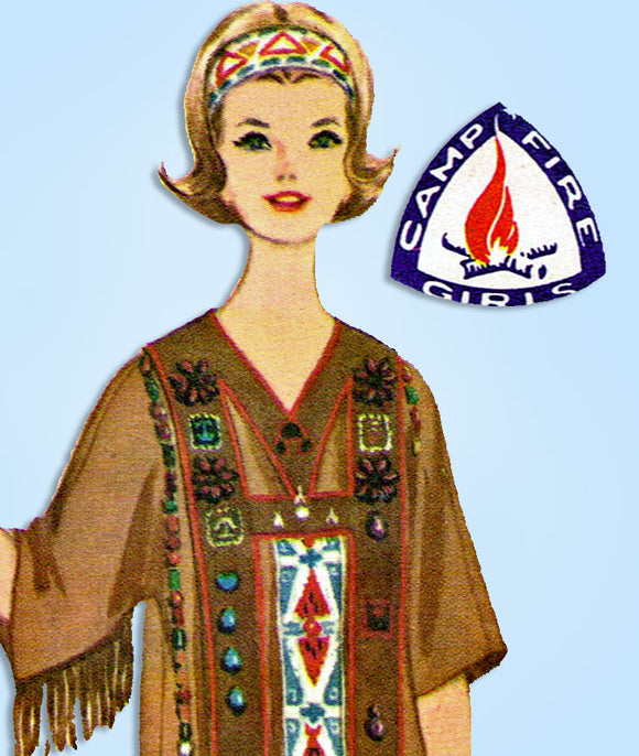 McCall's L-100: 1960s Campfire Girls Ceremonial Gown SM Vintage Sewing Pattern - Vintage4me2