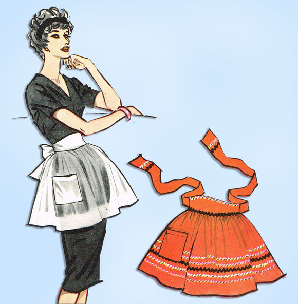 1950s Vintage McCall's Sewing Pattern Classic Sample Cocktail Apron Fits All