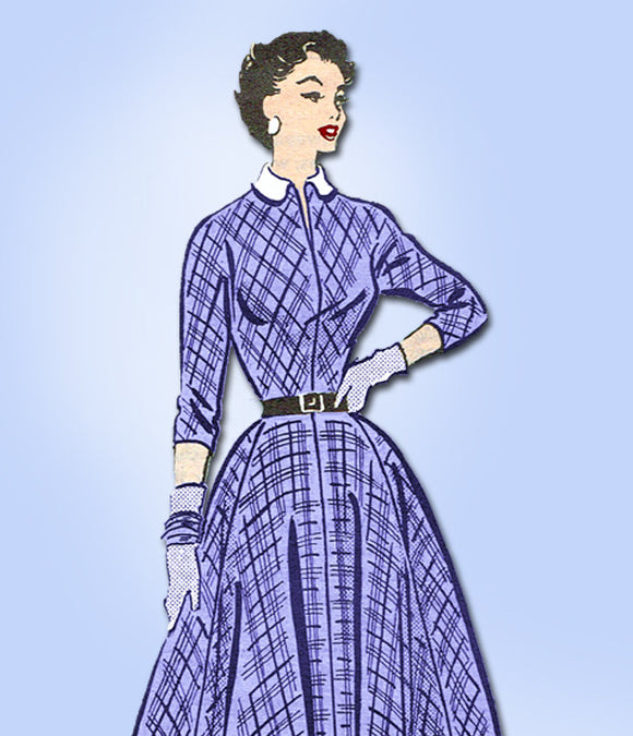 1950s Vintage Anne Adams Sewing Pattern 4881 Misses Street Dress Size 14 32 Bust