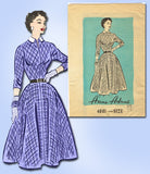 1950s Vintage Anne Adams Sewing Pattern 4881 Misses Street Dress Size 14 32 Bust