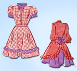 1940s Vintage Marian Martin Sewing Pattern 9009 Little Girls Ruffled Dress Sz 8 - Vintage4me2